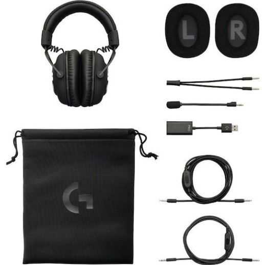 Logitech G PRO X with MIT Blue VO!CE Over Ear Gaming Headset με σύνδεση 2x3.5mm / USB