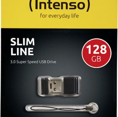 Intenso Slim Line 128GB USB 3.0 Stick Μαύρο