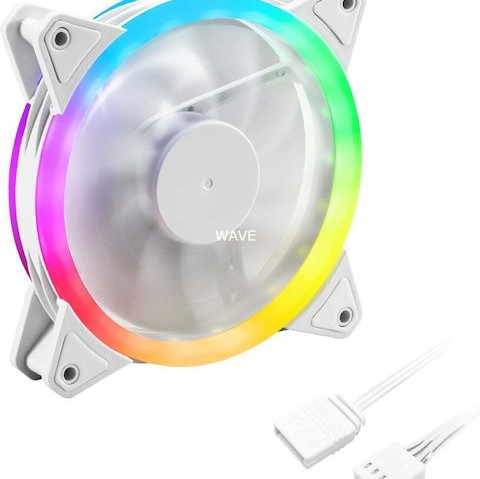 Sharkoon Shark Blades Case Fan 120mm με RGB Φωτισμό και Σύνδεση 4-Pin PWM Λευκό