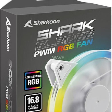 Sharkoon Shark Blades Case Fan 120mm με RGB Φωτισμό και Σύνδεση 4-Pin PWM Λευκό