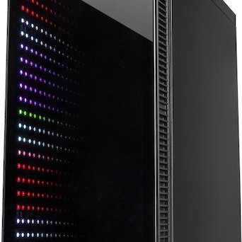 Inter-Tech X-608 Infinity Micro Gaming Midi Tower Κουτί Υπολογιστή με Πλαϊνό Παράθυρο και RGB Φωτισμό Μαύρο