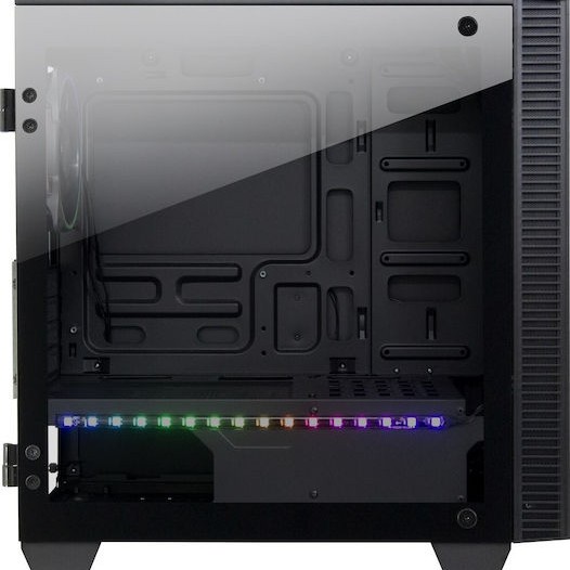 Inter-Tech X-608 Infinity Micro Gaming Midi Tower Κουτί Υπολογιστή με Πλαϊνό Παράθυρο και RGB Φωτισμό Μαύρο