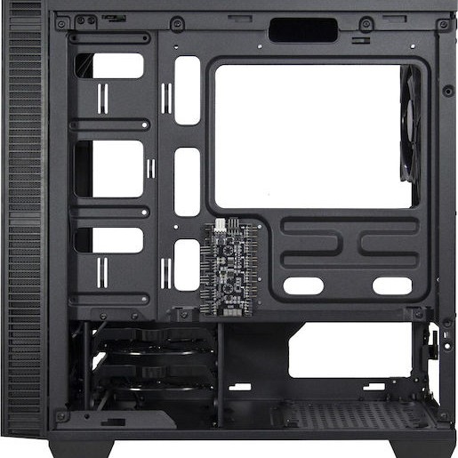 Inter-Tech X-608 Infinity Micro Gaming Midi Tower Κουτί Υπολογιστή με Πλαϊνό Παράθυρο και RGB Φωτισμό Μαύρο