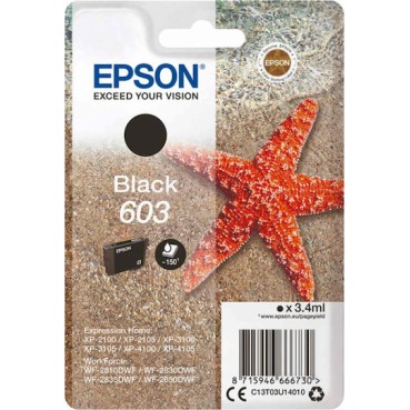 Epson 603 Γνήσιο Μελάνι Εκτυπωτή InkJet Μαύρο (C13T03U14010)