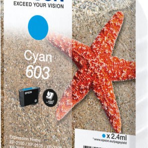 Epson 603 Γνήσιο Μελάνι Εκτυπωτή InkJet Κυανό (C13T03U24010)