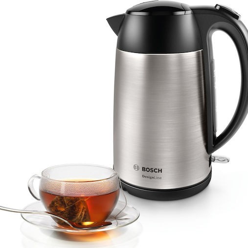 Bosch Designline Βραστήρας 1.7lt 2400W Ασημί