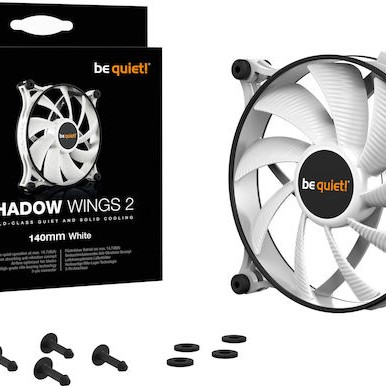 Be Quiet Shadow Wings 2 Case Fan 140mm με Σύνδεση 3-Pin Λευκό