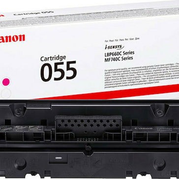 Canon 055 Γνήσιο Toner Laser Εκτυπωτή Ματζέντα High Yield 2100 Σελίδων 3014C002