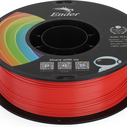 Creality3D PLA 3D Printer Filament 1.75mm Κόκκινο 1kg