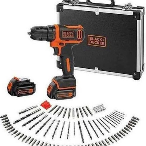 Black & Decker Κρουστικό Δραπανοκατσάβιδο Μπαταρίας 10.8V 2x1.5Ah