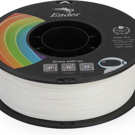 Creality3D PLA 3D Printer Filament 1.75mm Λευκό 1kg (Spool)