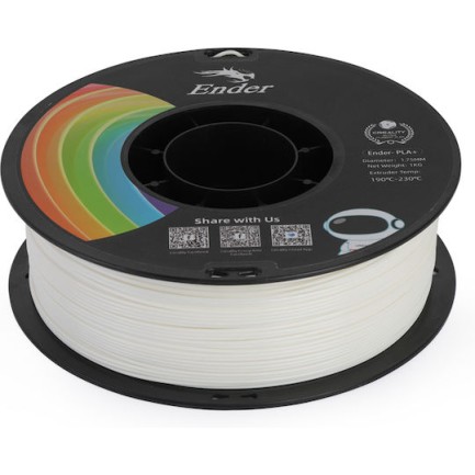 Creality3D PLA 3D Printer Filament 1.75mm Λευκό 1kg (Spool)