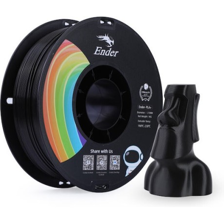 Creality3D PLA 3D Printer Filament 1.75mm Μαύρο 1kg (Spool)