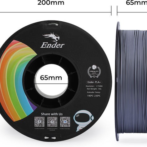 Creality3D PLA 3D Printer Filament 1.75mm Γκρι 1kg (Spool)