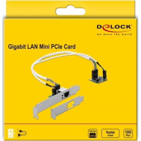 DeLock Ενσύρματη Κάρτα Δικτύου Gigabit (1Gbps) Ethernet Μini PCI-e