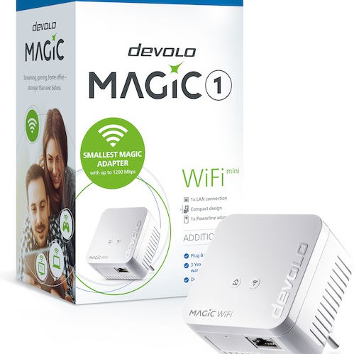 Devolo Magic 1 WiFi Mini Powerline για Ασύρματη Σύνδεση Wi‑Fi 4 και Θύρα Ethernet
