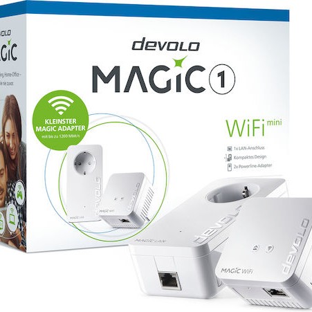 Devolo Magic 1 Powerline Διπλού Kit για Ασύρματη Σύνδεση Wi‑Fi 4 και Θύρα Ethernet