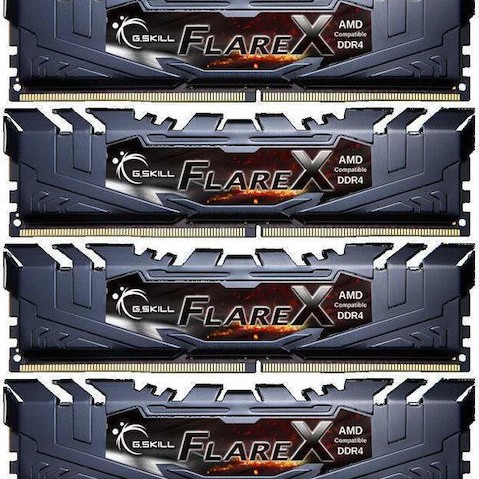 G.Skill Flare X DDR4 64GB RAM με 4x16GB Modules και Ταχύτητα 3200 για Desktop