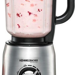 Rommelsbacher MX 1250 Μπλέντερ για Smoothies με Γυάλινη Κανάτα 1.75lt 1200W Μαύρο