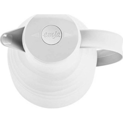 Emsa Jug Quick Press Κανάτα Θερμός Πλαστικό 1lt Λευκό με Λαβή