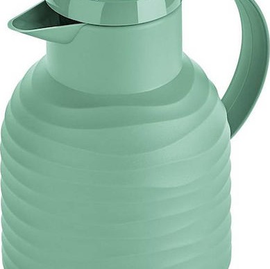 Emsa Samba Wave Vacuum Jug Quick Press Κανάτα Θερμός Πλαστικό 1lt Τιρκουάζ με Λαβή