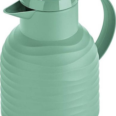 Emsa Samba Wave Vacuum Jug Quick Press Κανάτα Θερμός Πλαστικό 1lt Τιρκουάζ με Λαβή