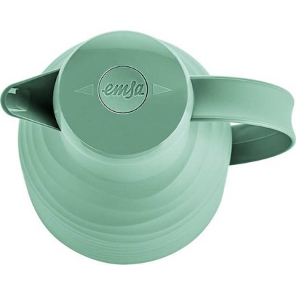 Emsa Samba Wave Vacuum Jug Quick Press Κανάτα Θερμός Πλαστικό 1lt Τιρκουάζ με Λαβή