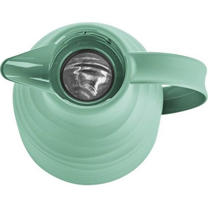 Emsa Samba Wave Vacuum Jug Quick Press Κανάτα Θερμός Πλαστικό 1lt Τιρκουάζ με Λαβή