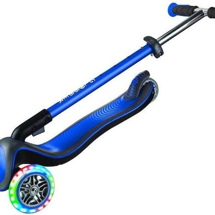 Globber Παιδικό Πατίνι Αναδιπλούμενο Elite Deluxe Lights Τρίτροχο για 3+ Ετών Μπλε