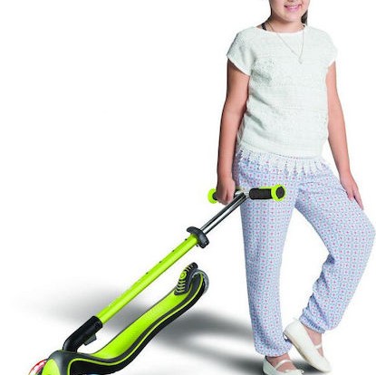 Globber Παιδικό Πατίνι Αναδιπλούμενο Elite Deluxe Lights Τρίτροχο για 3+ Ετών Πράσινο