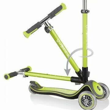 Globber Παιδικό Πατίνι Αναδιπλούμενο Elite Deluxe Lights Τρίτροχο για 3+ Ετών Πράσινο
