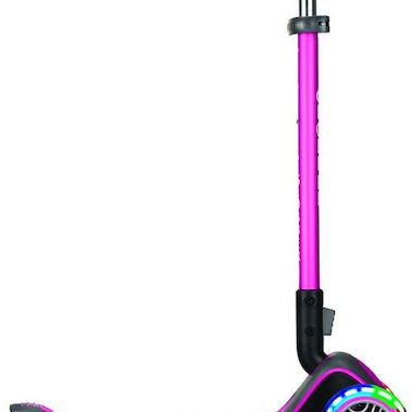 Globber Παιδικό Πατίνι Αναδιπλούμενο Elite Deluxe Lights Τρίτροχο για 3+ Ετών Ροζ