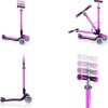 Globber Παιδικό Πατίνι Αναδιπλούμενο Elite Deluxe Lights Τρίτροχο για 3+ Ετών Ροζ