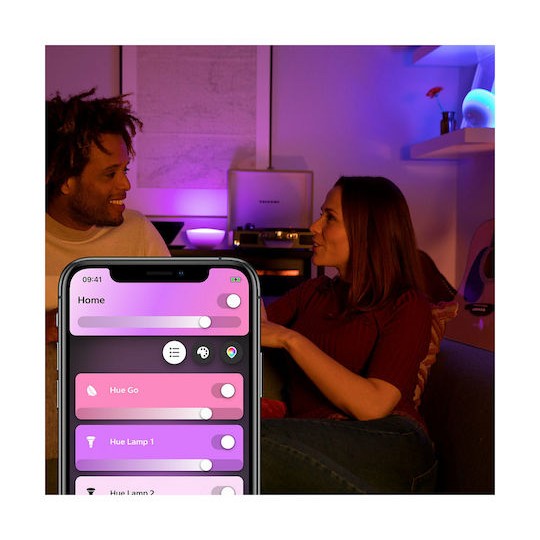 Philips Smart Διακοσμητικό Φωτιστικό Hue Go LED RGBW 15x15x7.9εκ.