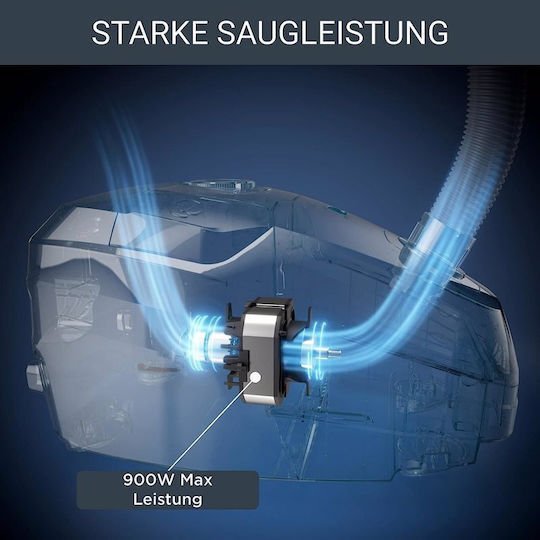 Rowenta Green Force Max Ηλεκτρική Σκούπα 900W με Σακούλα 4.5lt Μαύρη