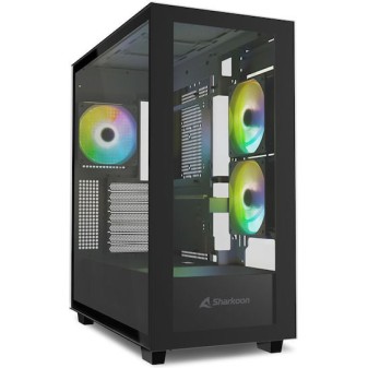 Sharkoon Rebel C60 RGB Gaming Midi Tower Κουτί Υπολογιστή με Πλαϊνό Παράθυρο Μαύρο