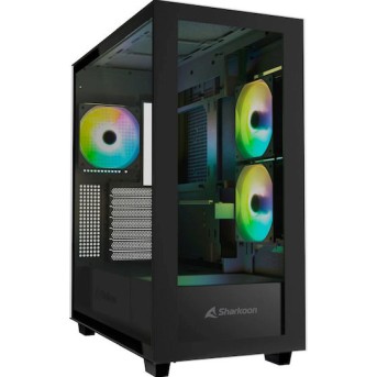Sharkoon Rebel C60 RGB Gaming Midi Tower Κουτί Υπολογιστή με Πλαϊνό Παράθυρο Μαύρο