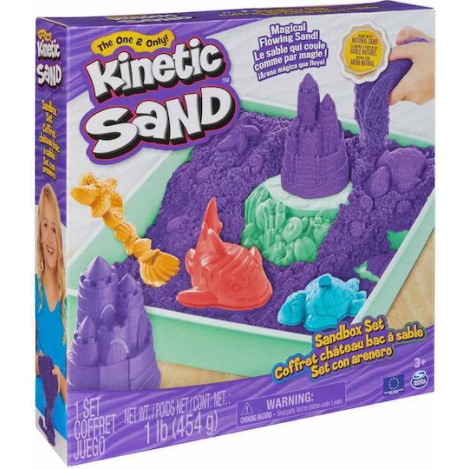 Spin Master Παιχνίδι Κατασκευών με Άμμο Kinetic Sand: Sandbox Purple για Παιδιά 3+ Ετών