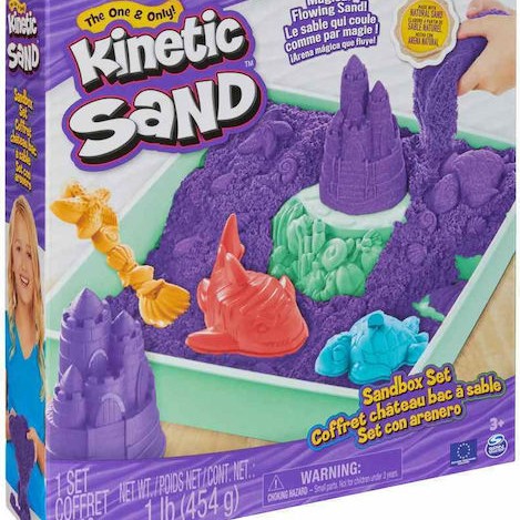 Spin Master Παιχνίδι Κατασκευών με Άμμο Kinetic Sand: Sandbox Purple για Παιδιά 3+ Ετών
