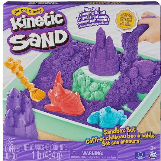 Spin Master Παιχνίδι Κατασκευών με Άμμο Kinetic Sand: Sandbox Purple για Παιδιά 3+ Ετών