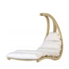 Lounger Κρεμαστή Κούνια Πολυθρόνα με Μαξιλάρι Ξύλινη Μπεζ Αντοχής έως 120kg Μ57xΠ114xΥ157cm