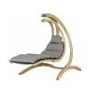 Lounger Κρεμαστή Κούνια Πολυθρόνα με Μαξιλάρι Ξύλινη Anthracite Αντοχής έως 120kg Μ75xΠ114xΥ157cm