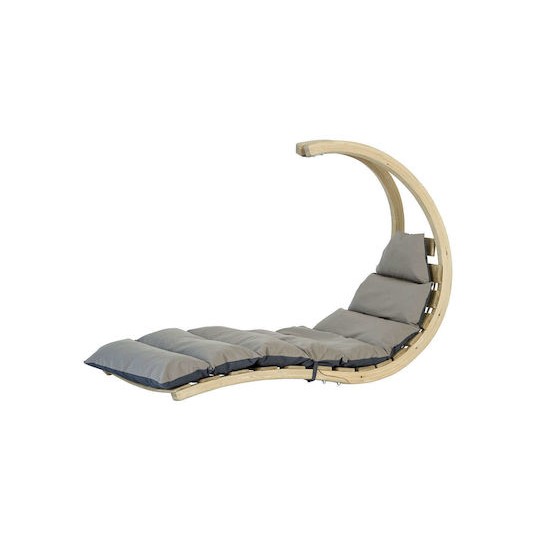 Lounger Κρεμαστή Κούνια Πολυθρόνα με Μαξιλάρι Ξύλινη Anthracite Αντοχής έως 120kg Μ75xΠ114xΥ157cm