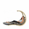 Lounger Κρεμαστή Κούνια Πολυθρόνα με Μαξιλάρι Ξύλινη Anthracite Αντοχής έως 120kg Μ75xΠ114xΥ157cm
