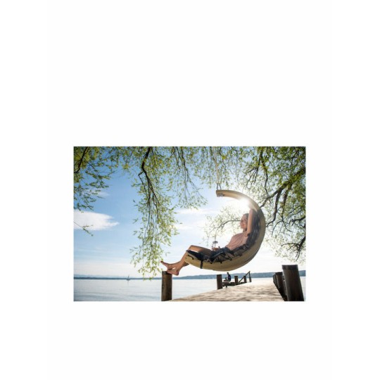 Lounge Κρεμαστή Κούνια Πολυθρόνα με Μαξιλάρι Ξύλινη Καφέ Αντοχής έως 120kg Μ73xΠ117xΥ116cm