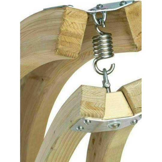 Lounge Κρεμαστή Κούνια Πολυθρόνα με Μαξιλάρι Ξύλινη Creme Αντοχής έως 120kg Μ73xΠ117xΥ116cm