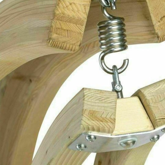 Lounge Κρεμαστή Κούνια Πολυθρόνα με Μαξιλάρι Ξύλινη Creme Αντοχής έως 120kg Μ73xΠ117xΥ116cm