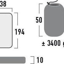 High Peak Dallas Twin Διπλό Υπόστρωμα Camping 194x138cm Πάχους 10cm Κίτρινο