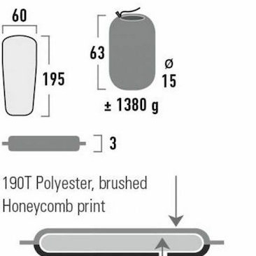 High Peak Minto L Αφρώδες Μονό Υπόστρωμα Camping 195x60cm Πάχους 3cm Μαύρο