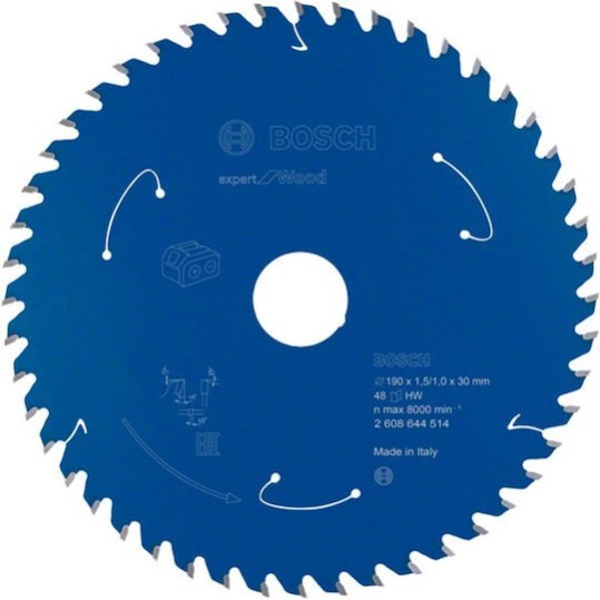 Bosch Δίσκος Κοπής Ξύλου 190mm 2608644514
